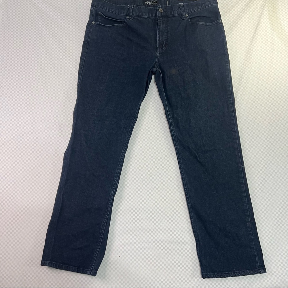 XXX Rude Jeans Slim Straight Leg Men's Size‎ 38/30 Dark Blue Stretch